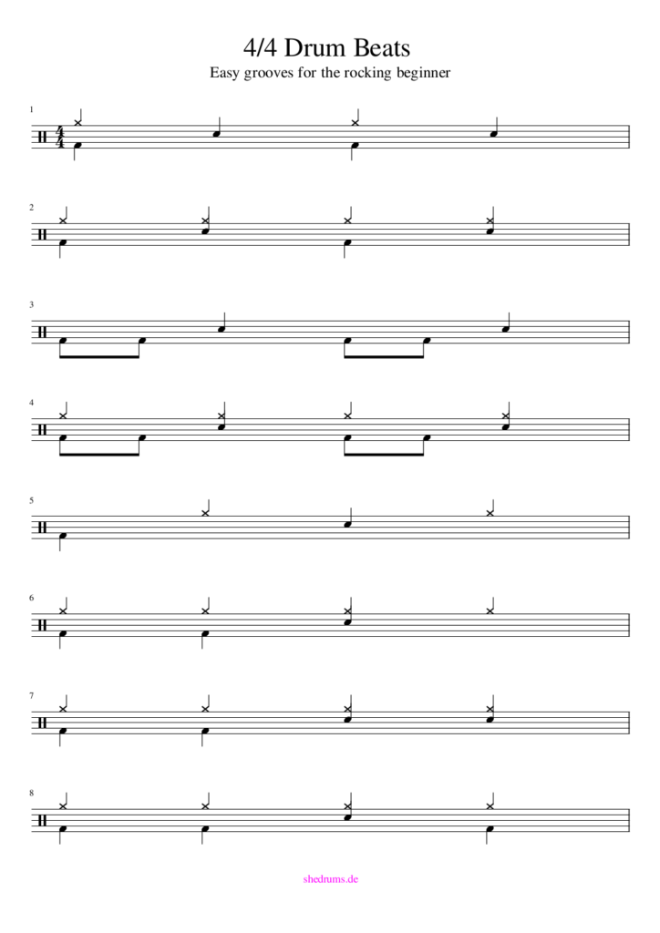 Easy drum beats free PDF