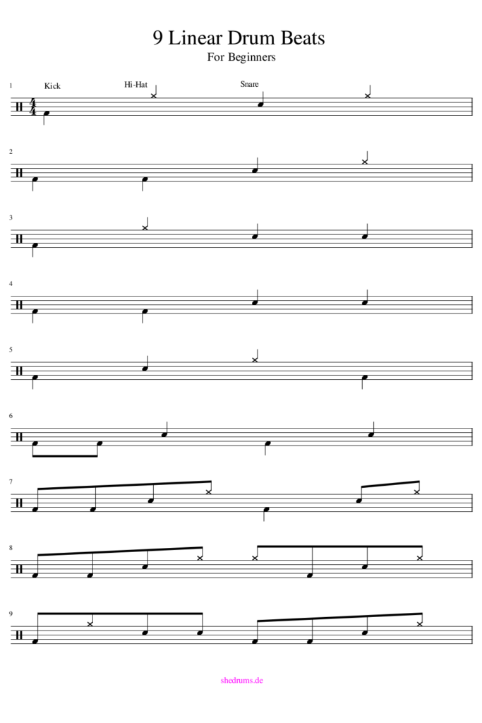 Linear drum beats free PDF