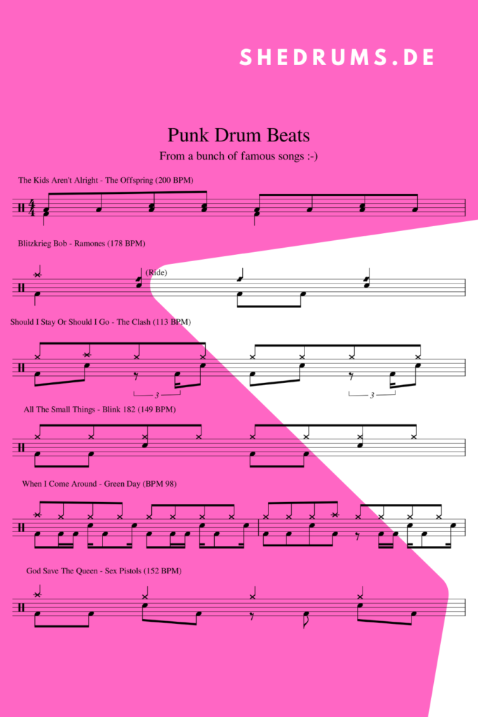 Free drum notes punk beats