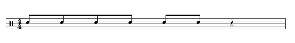 Drum rhythm with 8th notes