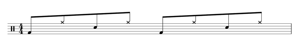 Eighth notes offbeat drumming