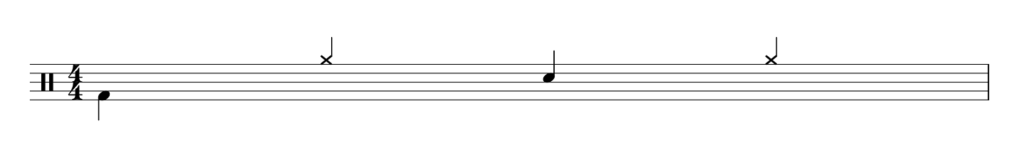 Drum beat with quarter notes