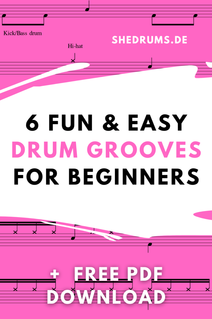 6 Fun & Easy Drum Grooves For Beginners + Free PDF Download - sHe druMs ...