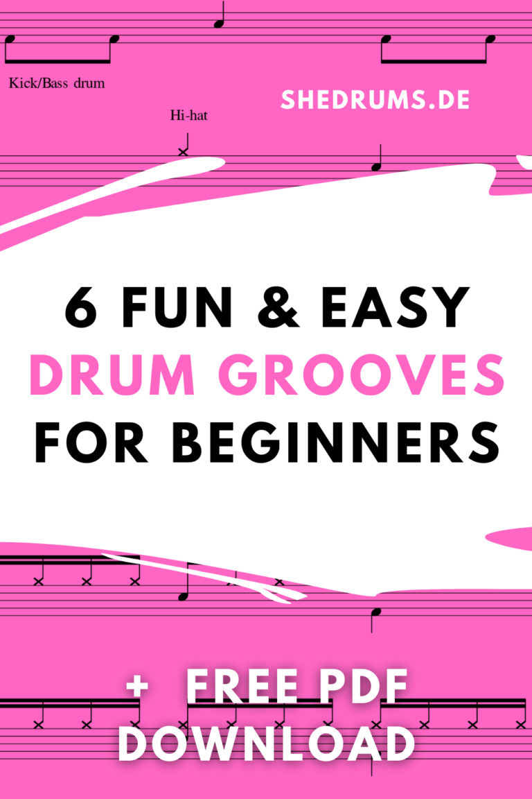 6 Fun & Easy Drum Grooves For Beginners + Free PDF Download sHe druMs