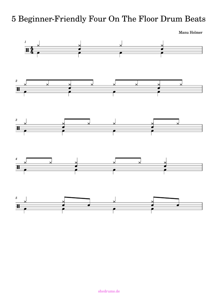 Four on the floor drum notes PDF free