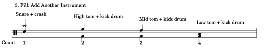 Bass drum exercise fill-in drums